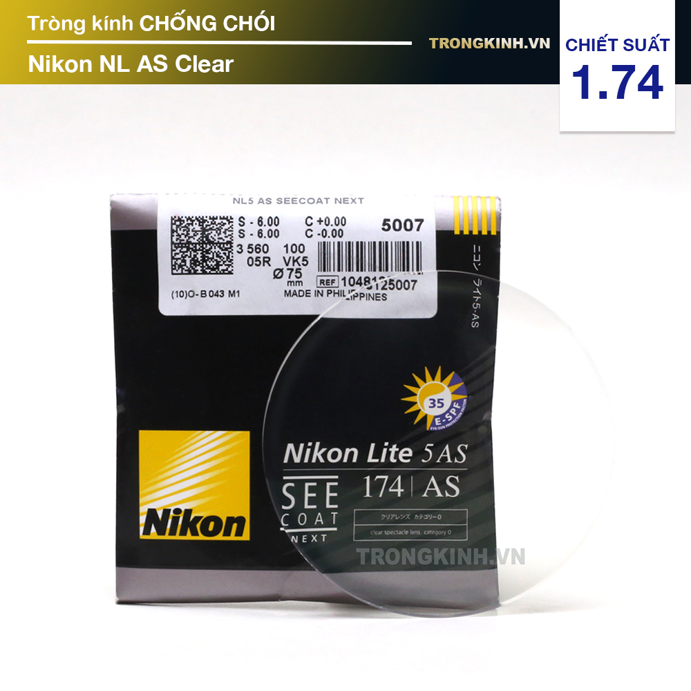 Tròng kính Nikon NLASClear 1.74