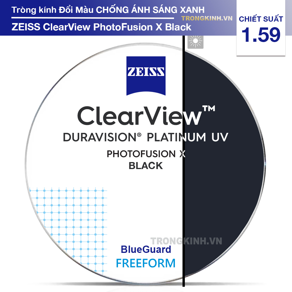 Tròng kính ZEISS PhotoFusionXExtraBlack 1.59